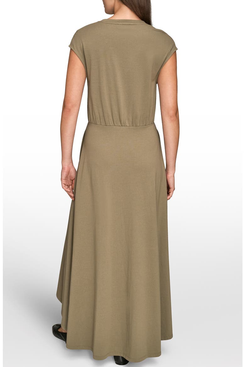 Cap Sleeve Maxi Dress, Alternate, color, KHAKI GREEN
