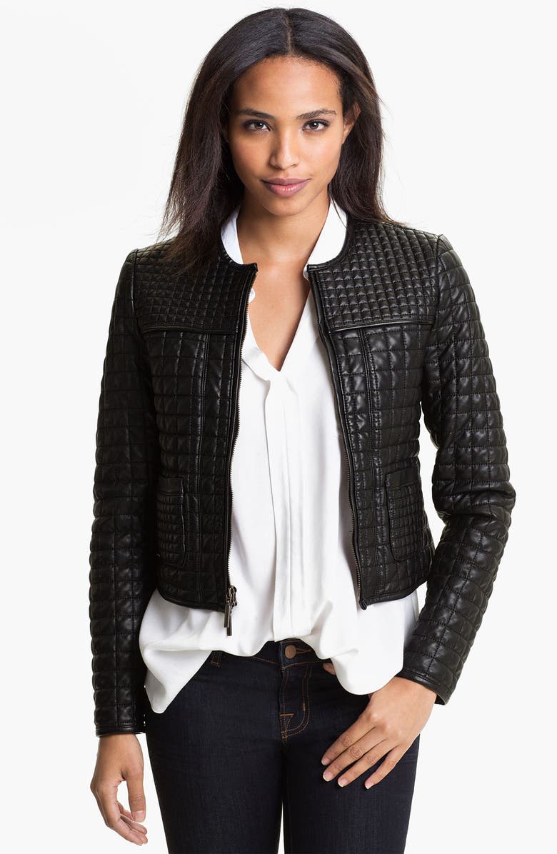 Two by Vince Camuto Quilted Faux Leather Jacket, Main, color, 