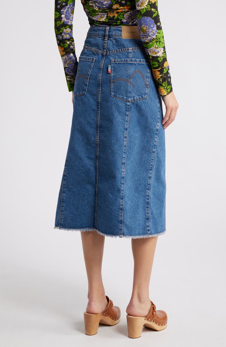 FARM Rio Denim Midi Skirt, Alternate, color, Denim