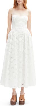 Bardot Estie Broderie Anglaise Cotton Maxi Dress