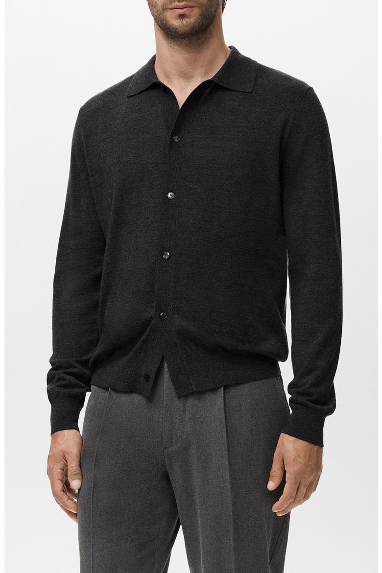 Wool Cardigan, Main, color, DARK HEATHER GREY