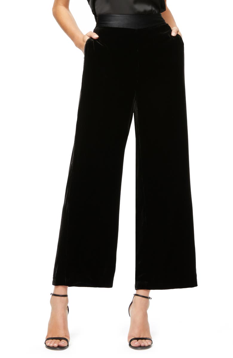 Good American The Luxe Crop Velvet Pants, Main, color, 