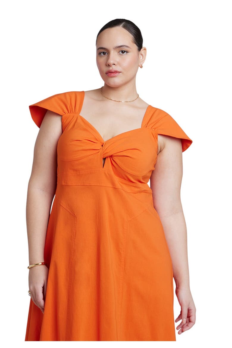 Twist Detail Midi Dress, Alternate, color, PUFFIN'S BILL