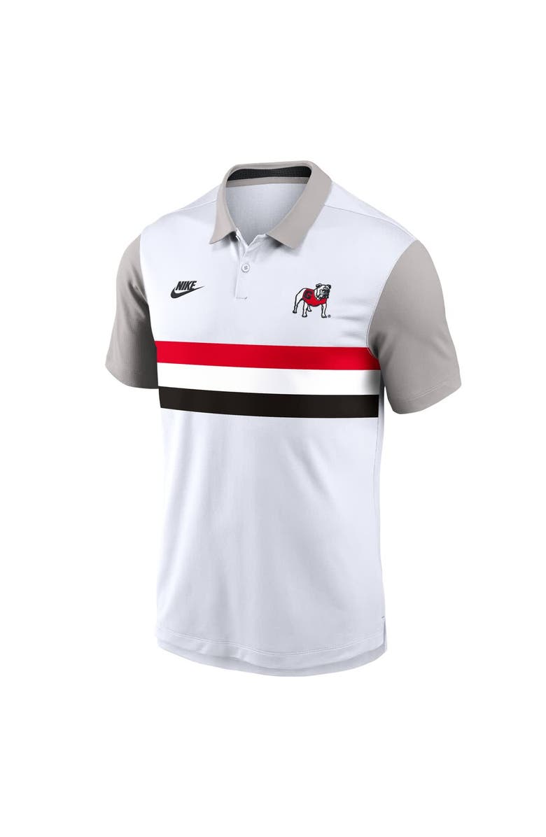 Nike Men's Nike White/Gray Georgia Bulldogs Athletic Prep Legacy Logo Vapor Performance Polo, Alternate, color, White