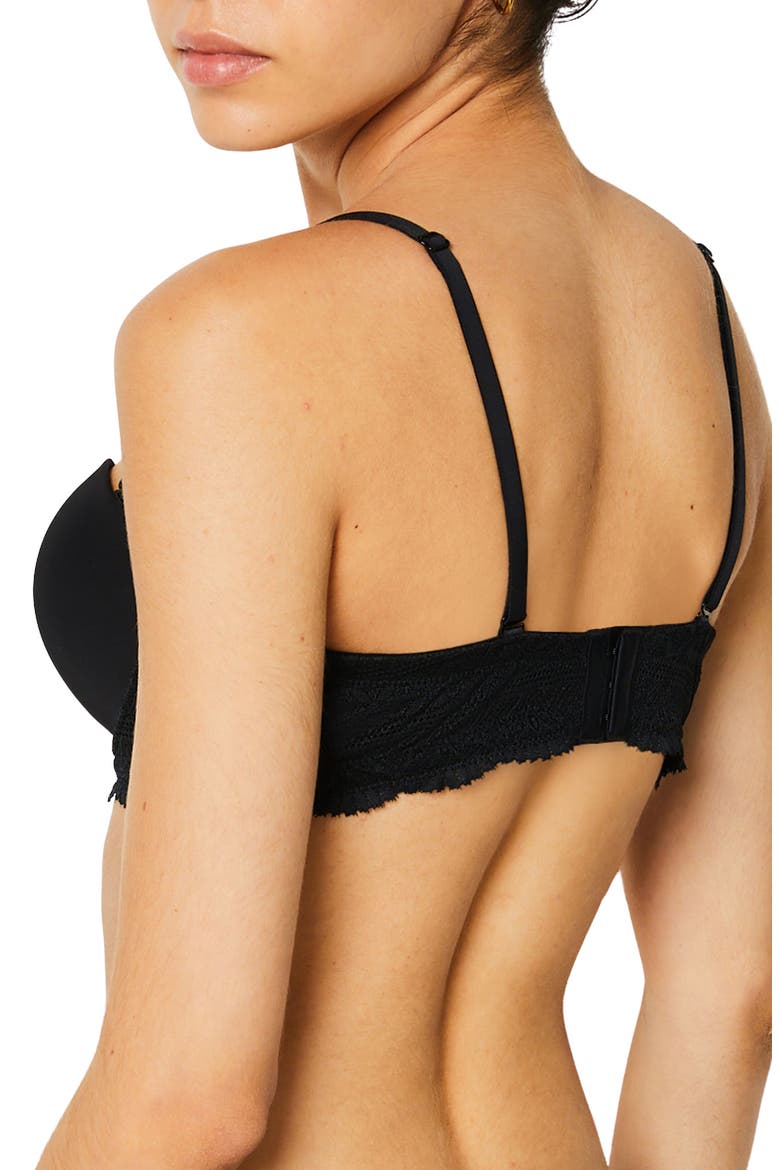 Idole Underwire Bandeau Push-Up Bra, Alternate, color, BLACK