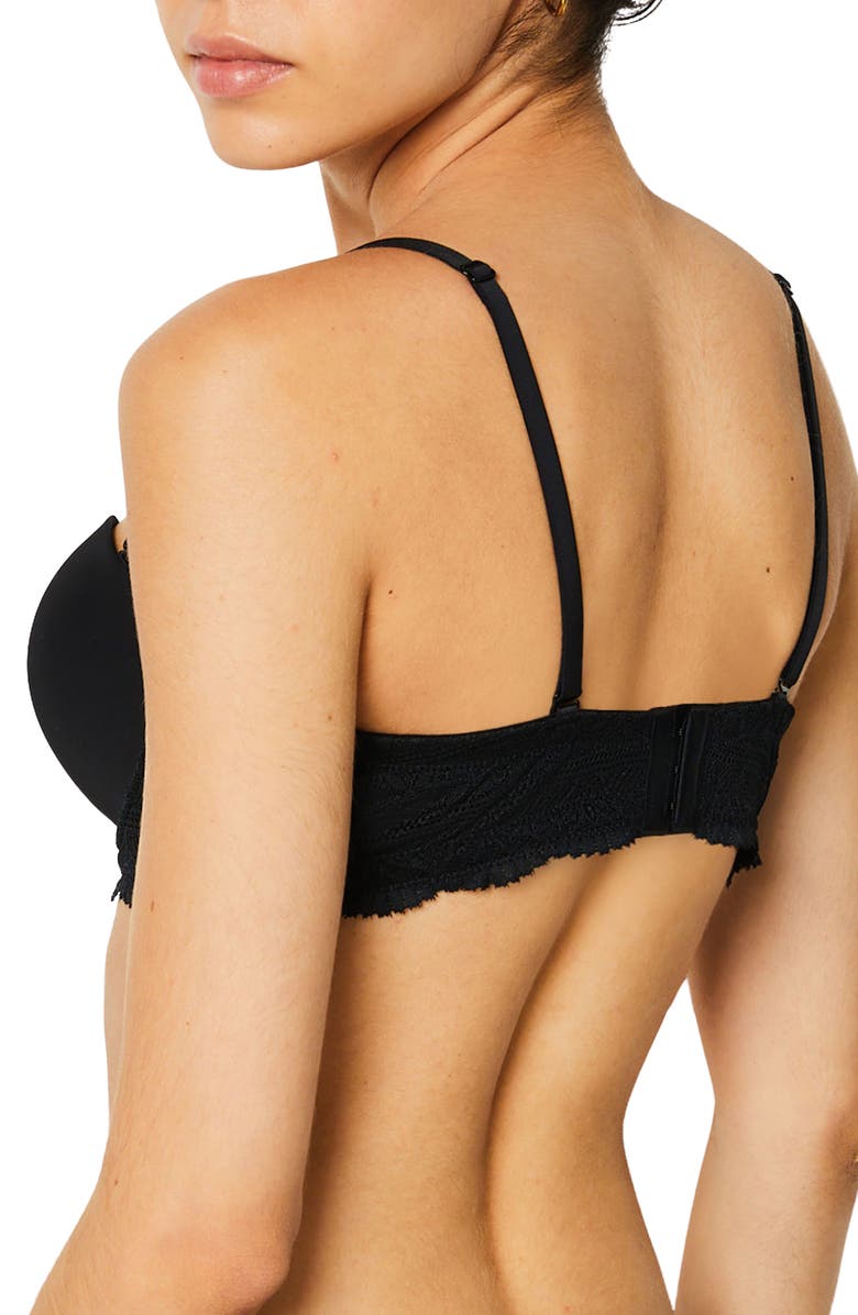 Etam Idole Underwire Bandeau Push-Up Bra, Alternate, color, Black