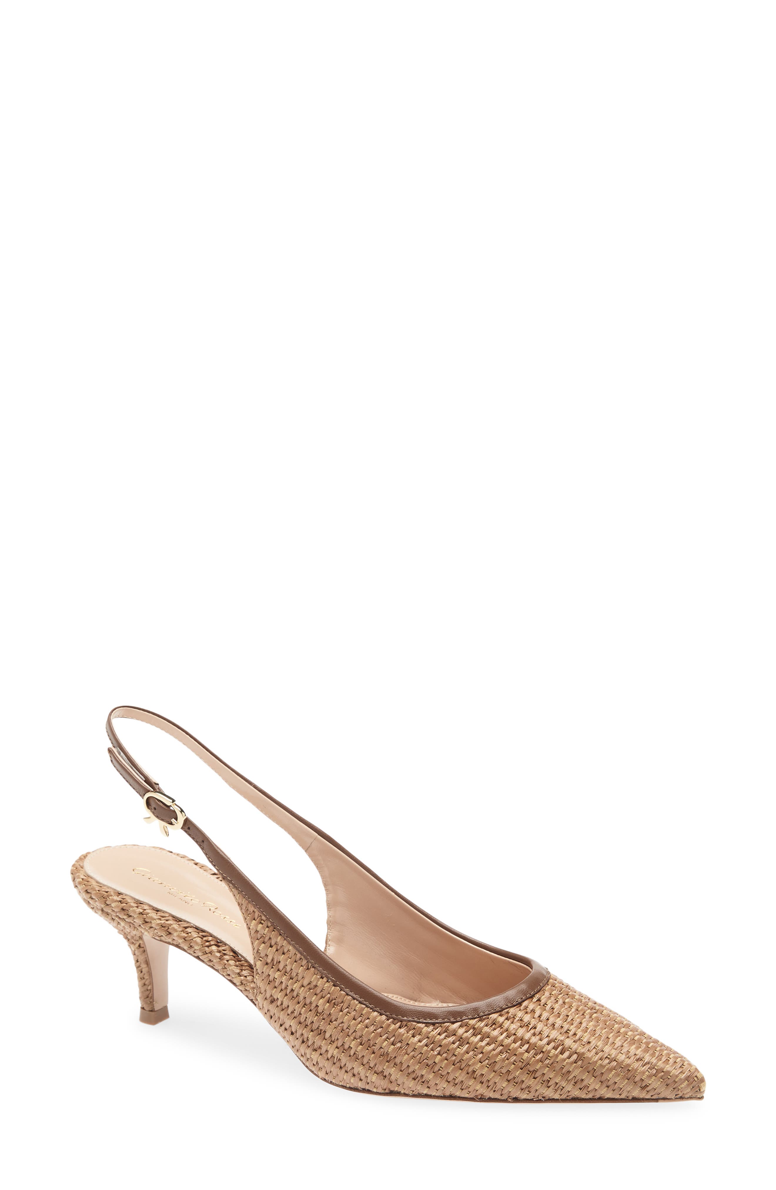 Gianvito Rossi Pointed Toe Slingback Pump, Main, color, Cuoio