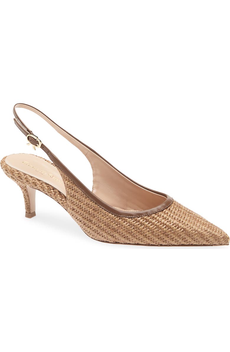 Gianvito Rossi Pointed Toe Slingback Pump, Main, color, Cuoio