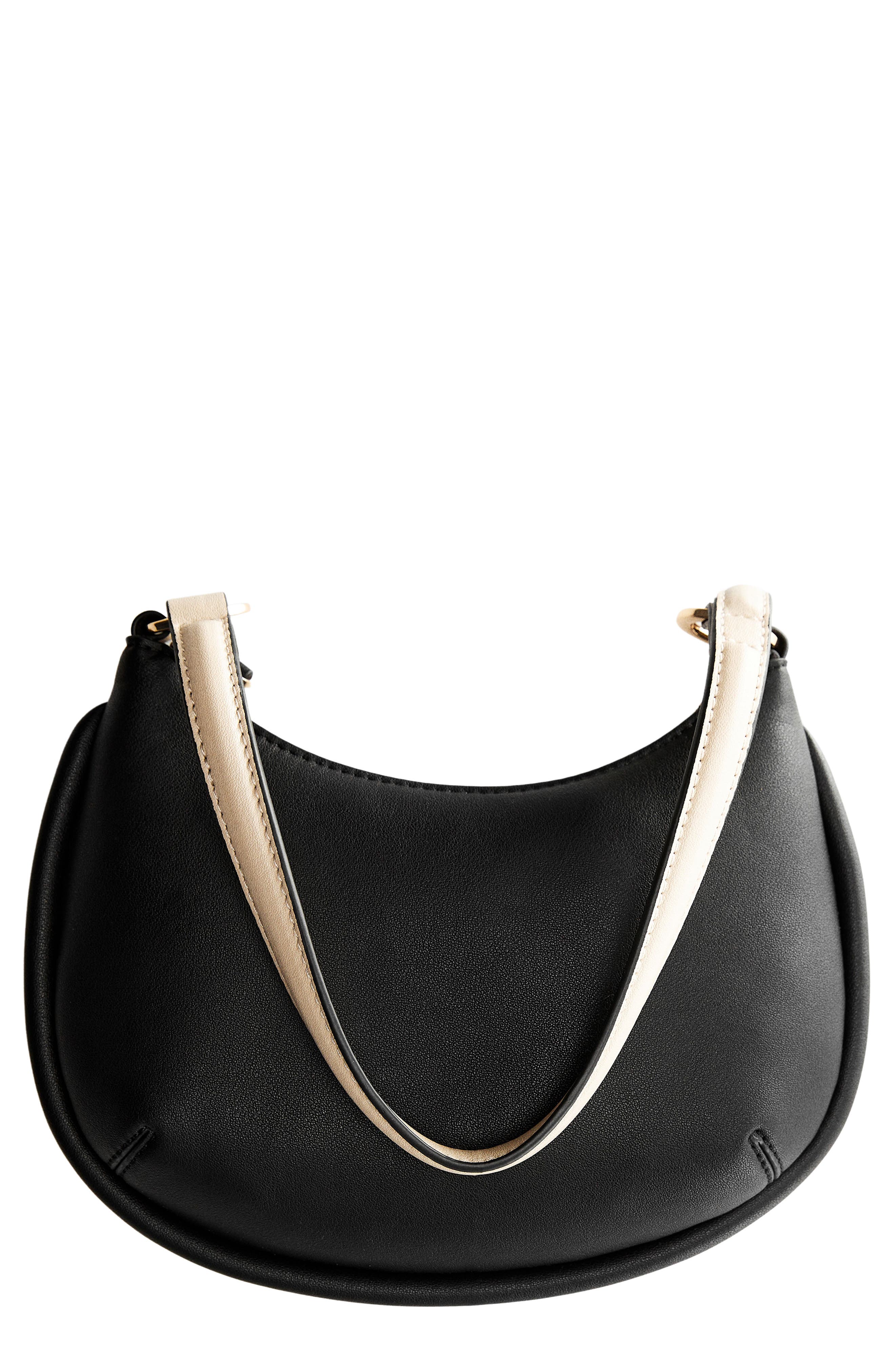 MANGO Faux Leather Hobo Bag, Main, color, 