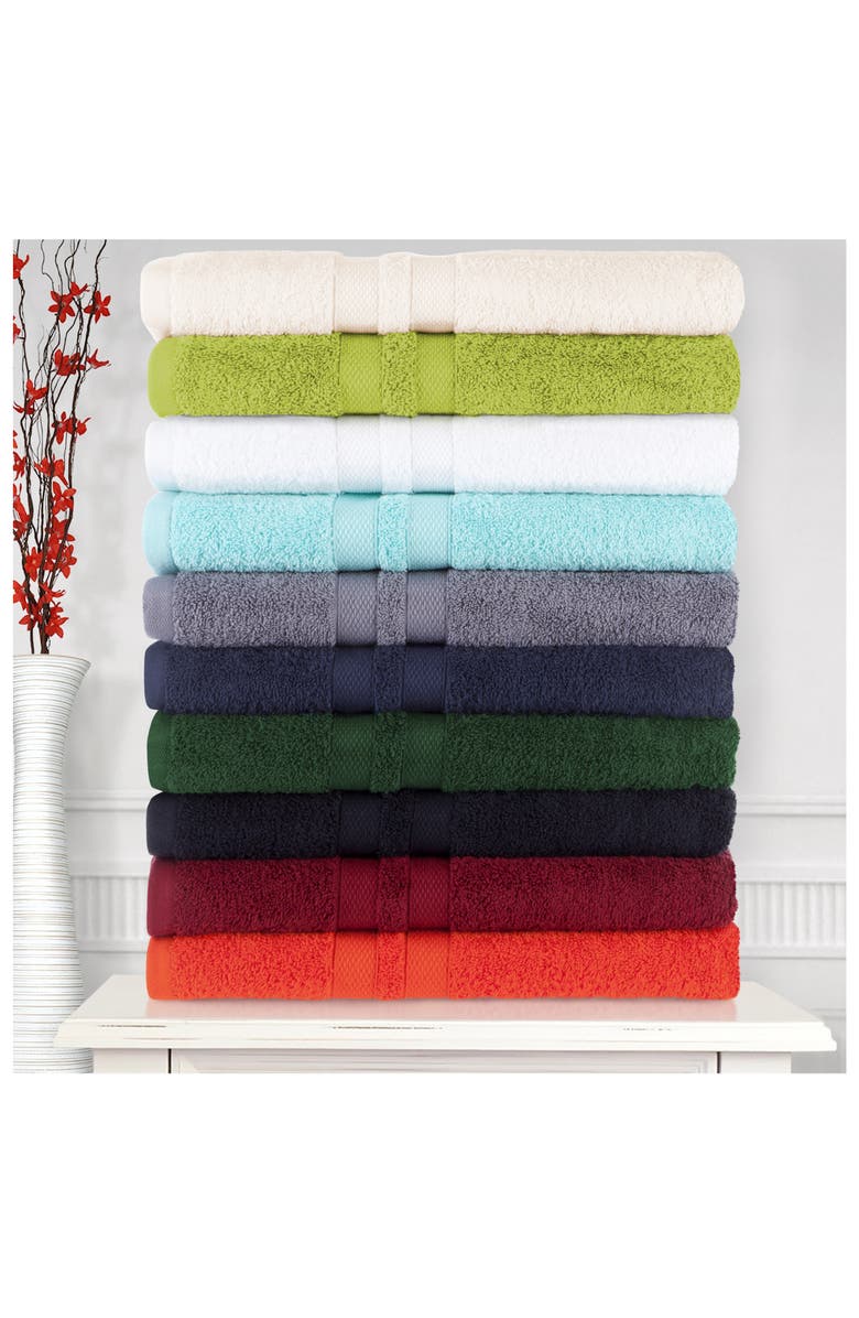 Superior Solid Cotton 6-Piece Towel Set, Alternate, color, Black