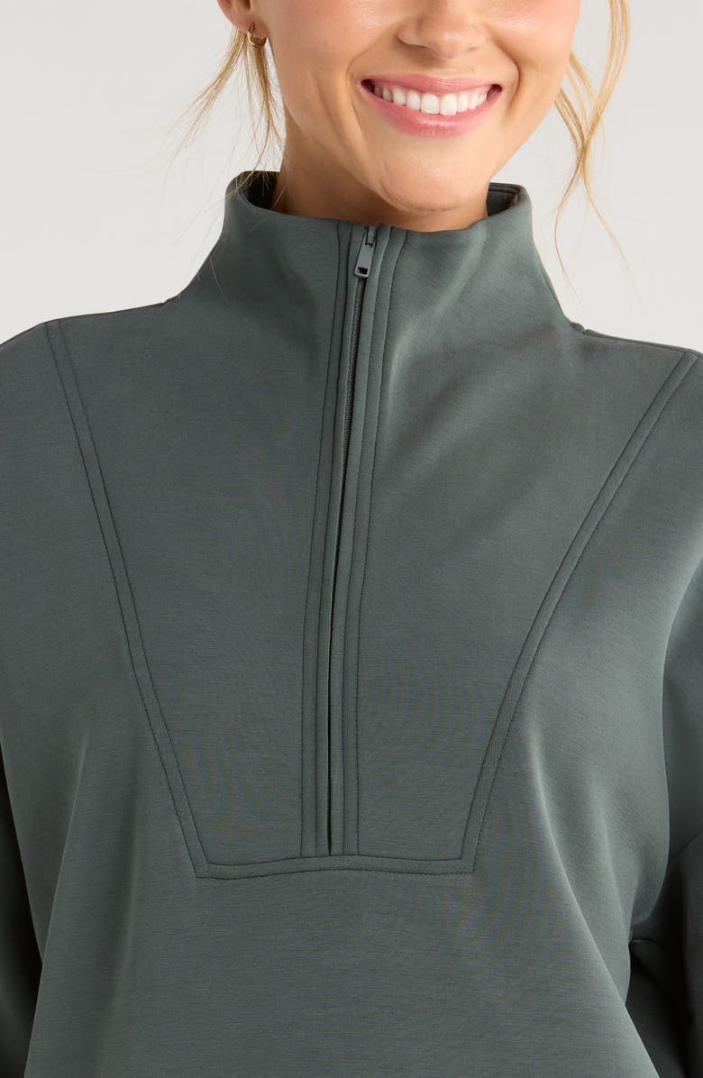 Zella Ultrasoft Half Zip Pullover, Alternate, color, Green Urban