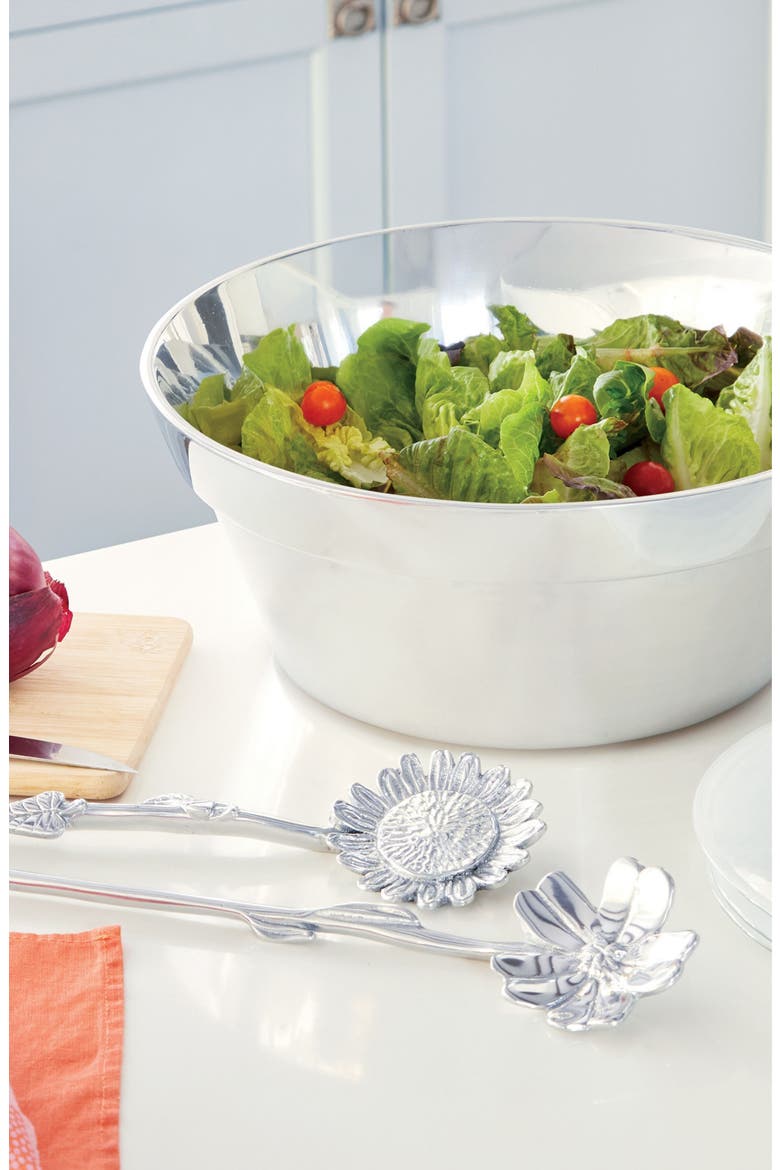 Flower Pot Salad Bowl, Alternate, color, SILVER