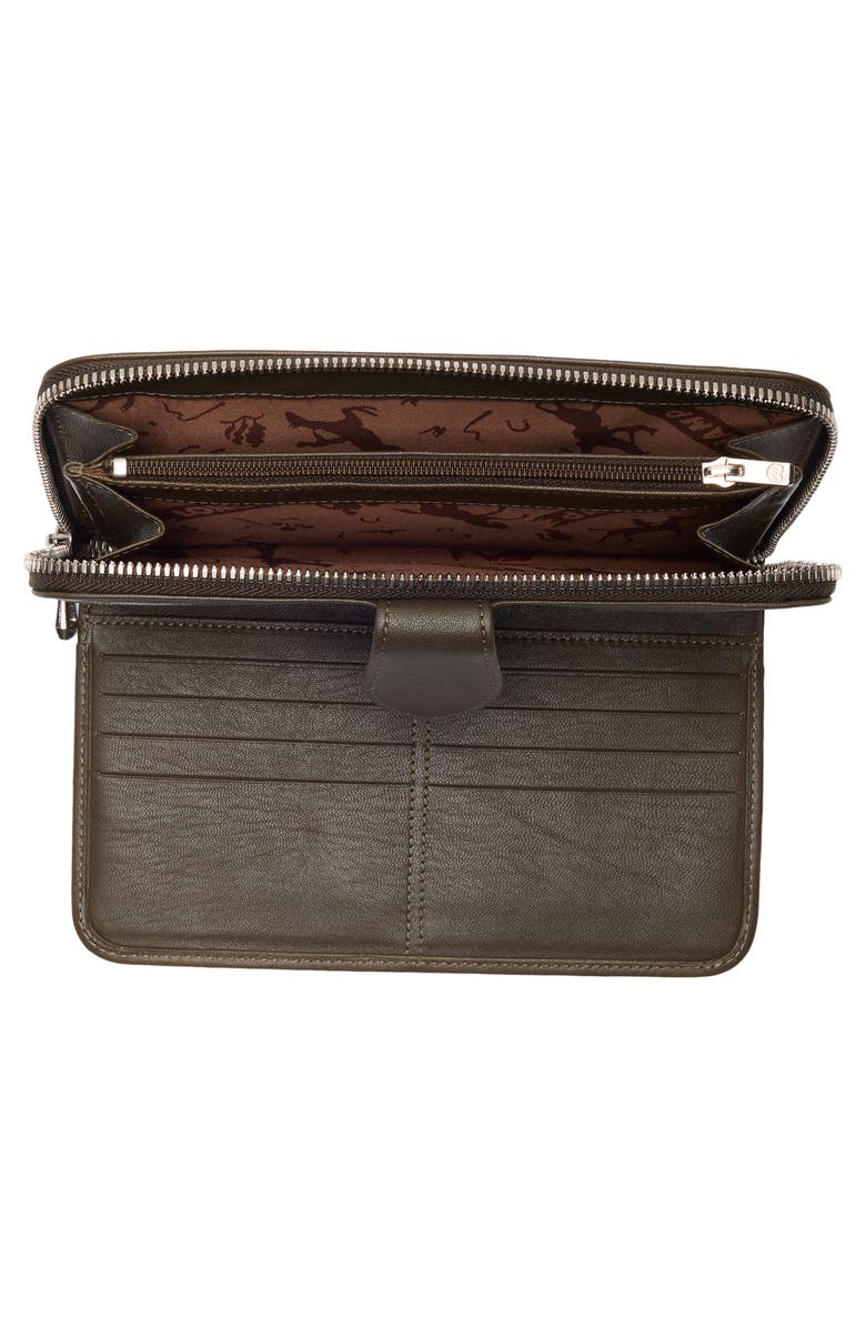 Longchamp Le Pilage Cuir Zip Wallet, Alternate, color, Khaki