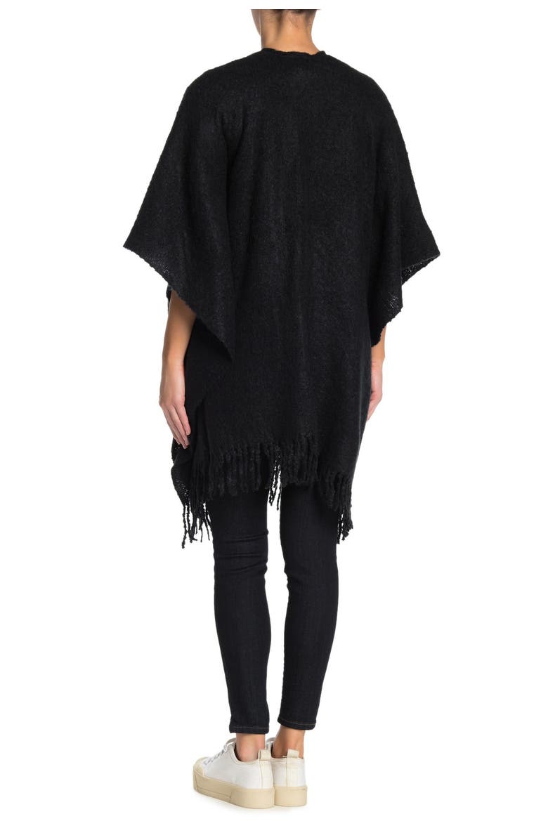 Echo Fringed Bouclé Ruana, Alternate, color, 