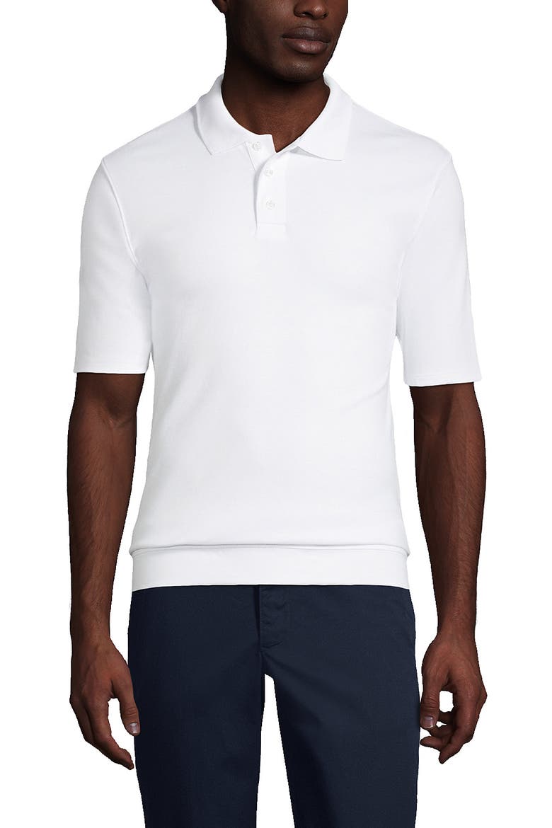 School Uniform  Short Sleeve Banded Bottom Polo Shirt, Main, color, White