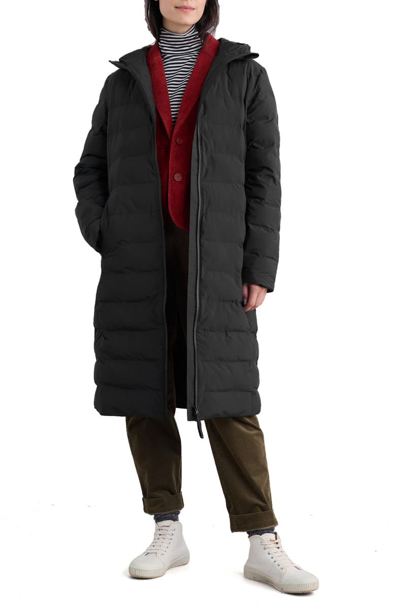 Seasalt Cornwall Keser Waterproof Hooded Puffer Coat, Main, color, Black