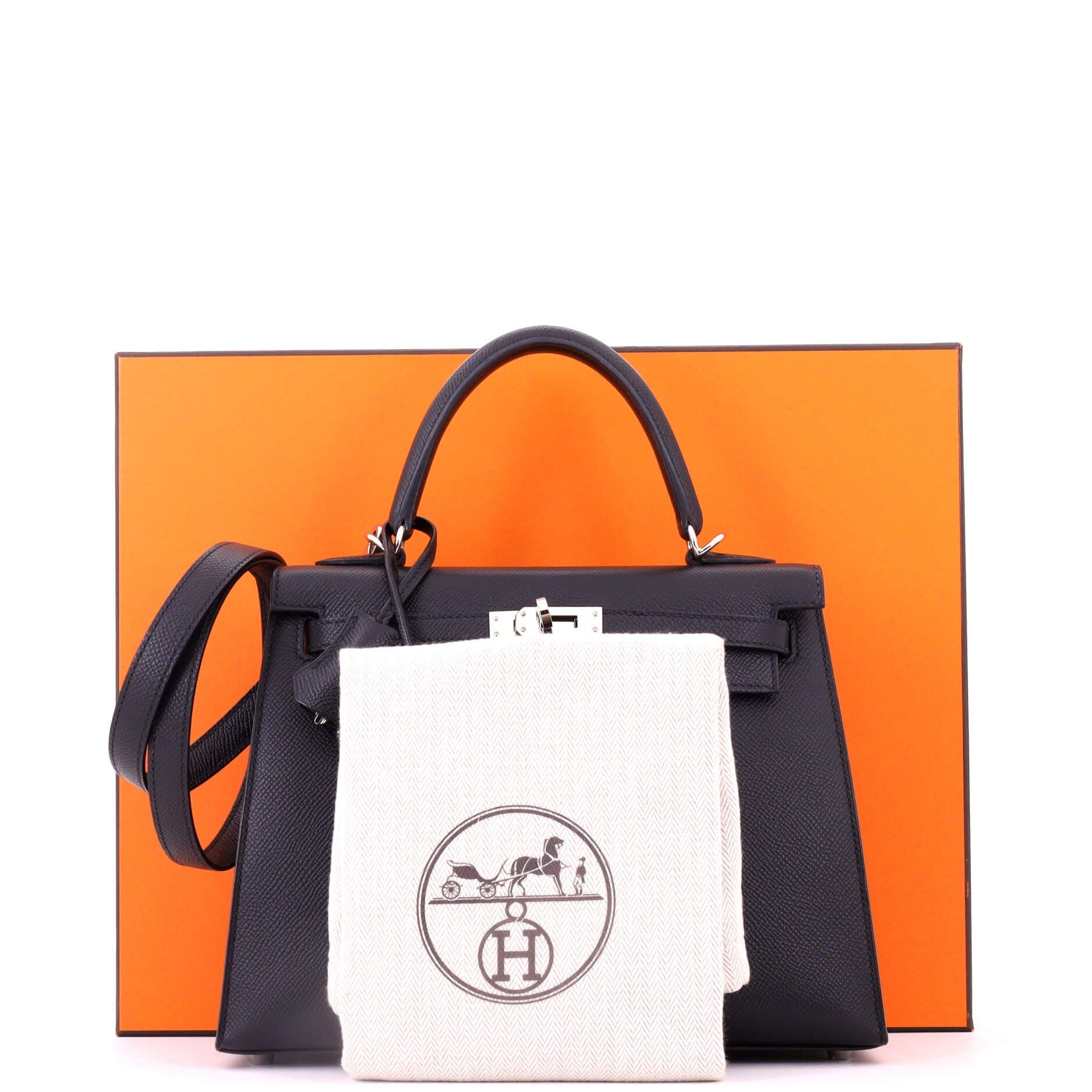 Kelly Handbag Black Epsom with Palladium Hardware 25, Alternate, color, Black