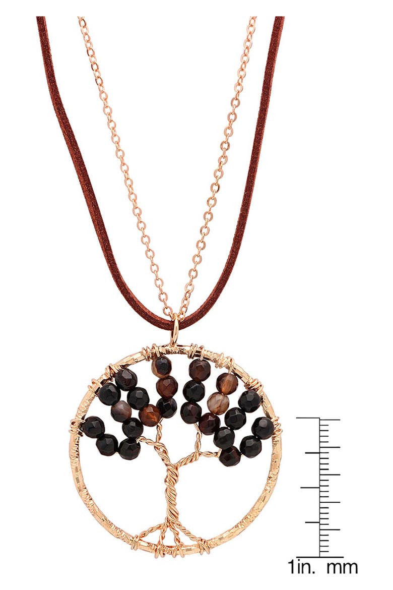 Beaded Tree of Life Layered Necklace, Alternate, color, BROWN MULTI