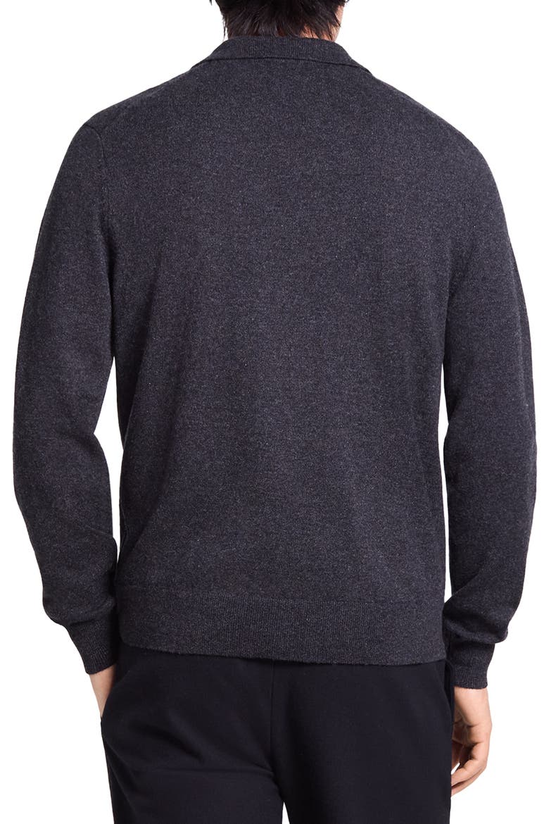 Johnny Collar Cashmere Sweater, Alternate, color, DARK CHARCOAL