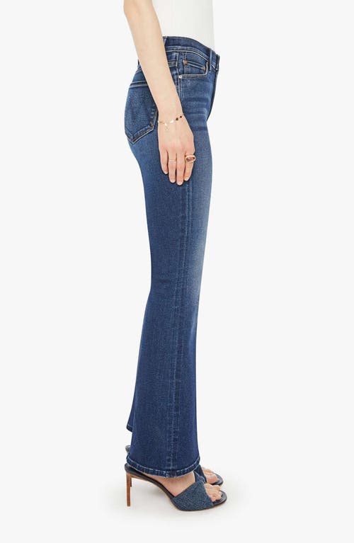 Mother Flared Denim Jeans With Frayed Stitching In Blue