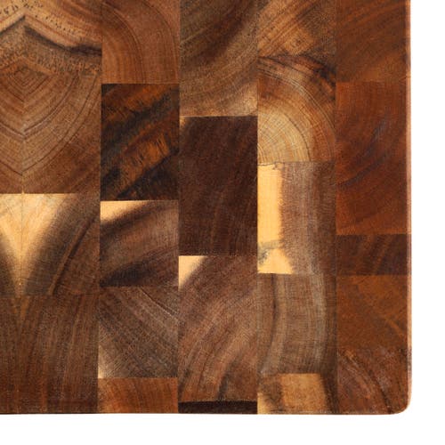 Megachef 13.75 Inch Square Thick Acacia Wood Serving Butcher Cutting Board In Brown