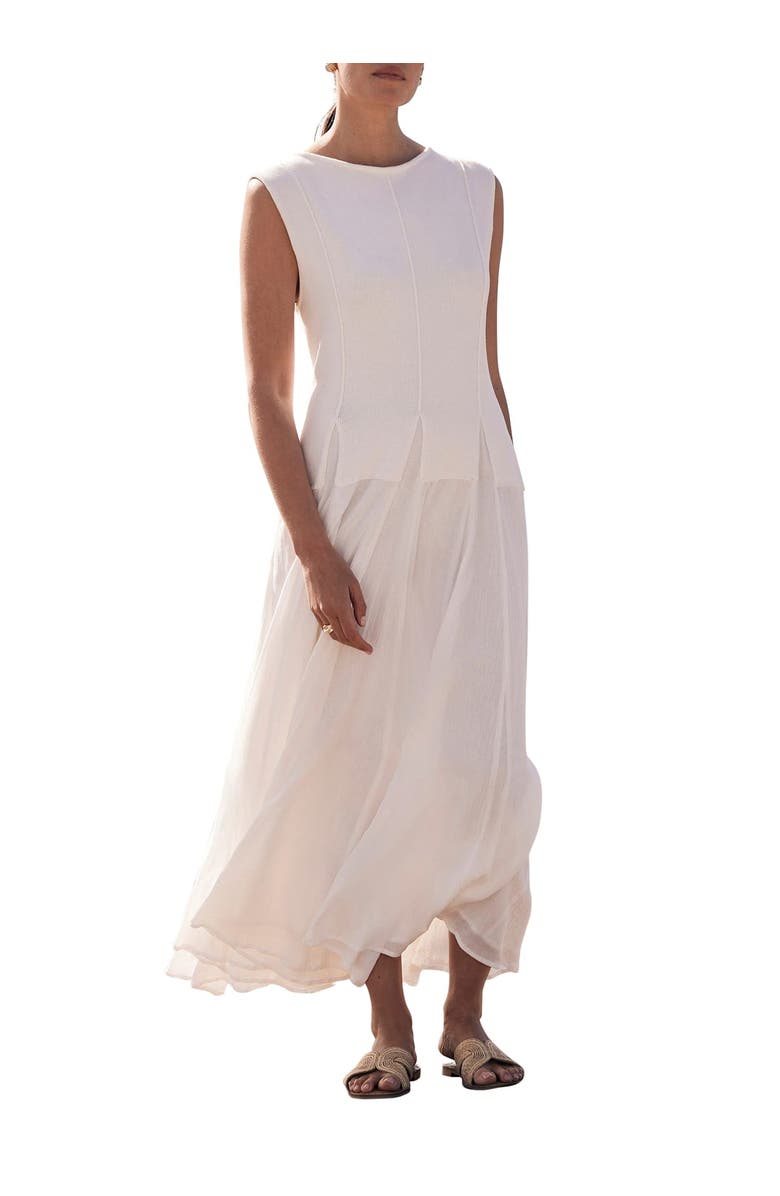 MINT VELVET Cotton Drop Waist Maxi Dress, Alternate, color, Ivory