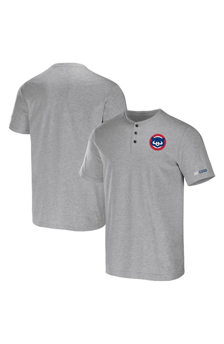 Darius Rucker Collection by Fanatics Men's Darius Rucker Collection by Fanatics Heather Gray Chicago Cubs Henley T-Shirt, Main, color, Heather Gray