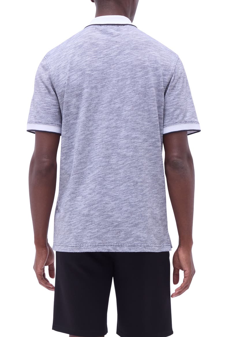 Cotton & Linen Quarter Zip Polo, Alternate, color, BLACK