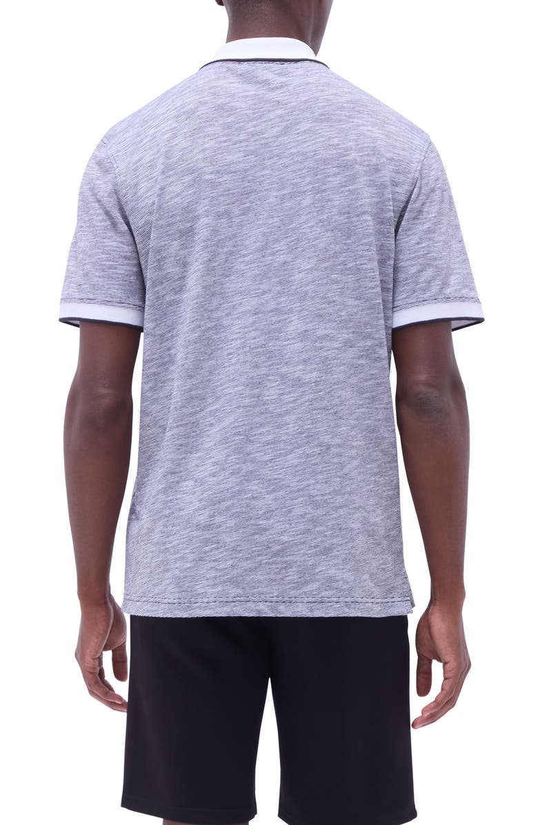 Bugatchi Cotton & Linen Quarter Zip Polo, Alternate, color,