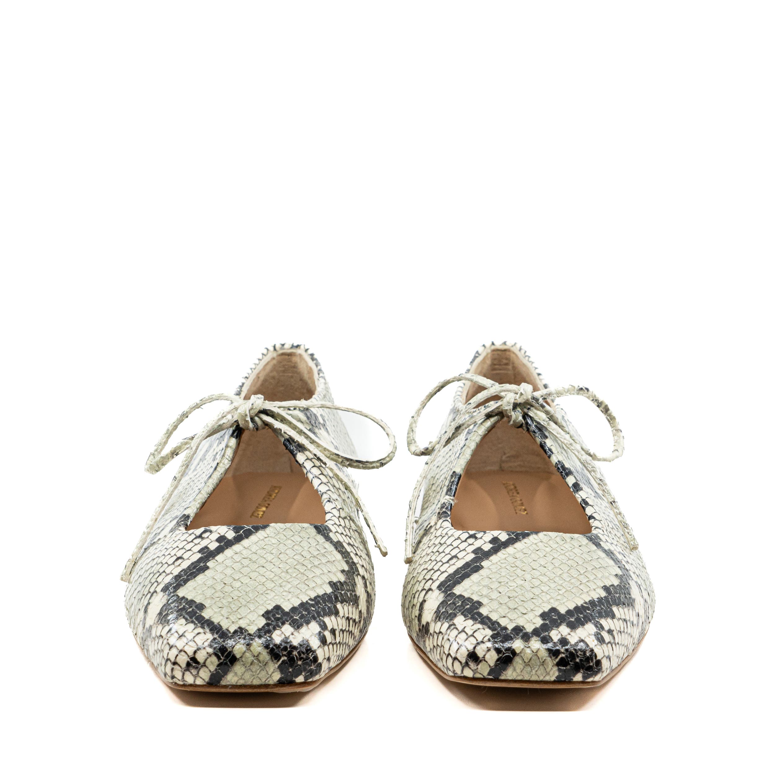 Andrea Gomez Amelia Leather Ballerina, Alternate, color, Grey Faux Phyton