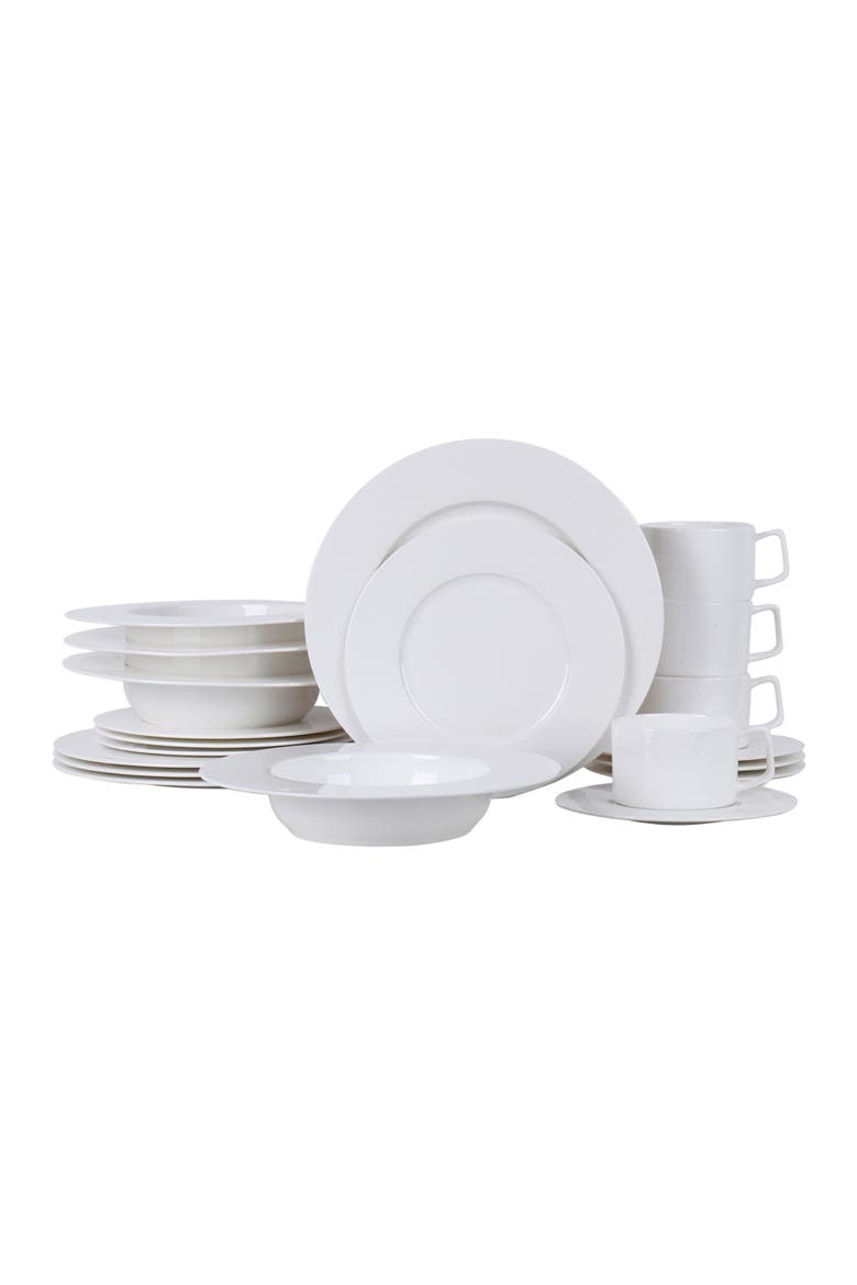 Sylvie Bone China 20-Piece Dinnerware Set, Main, color, White