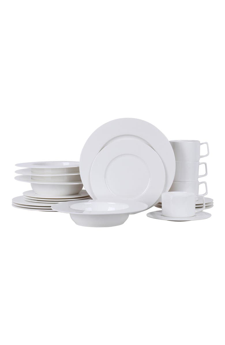 Stone Lain Sylvie Bone China 20-Piece Dinnerware Set, Main, color, White