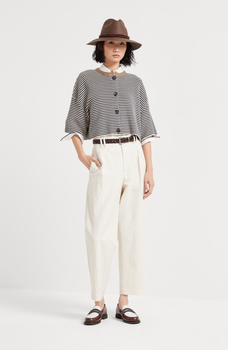 Brunello Cucinelli Cardigan with Dazzling Collar, Alternate, color,