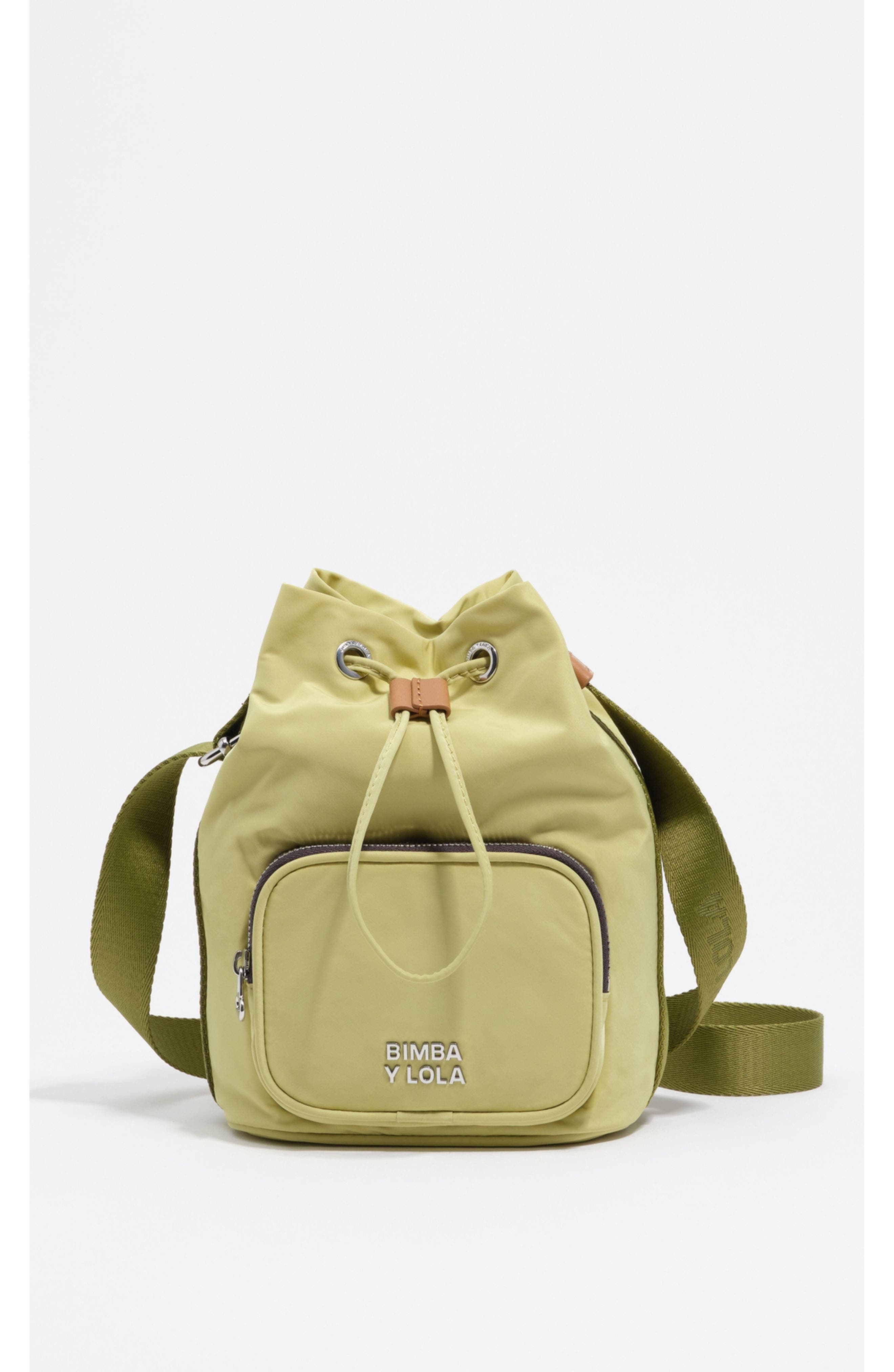 Bimba y Lola Nylon Mini Bag Adjustable Strap, Main, color, Pale Lime