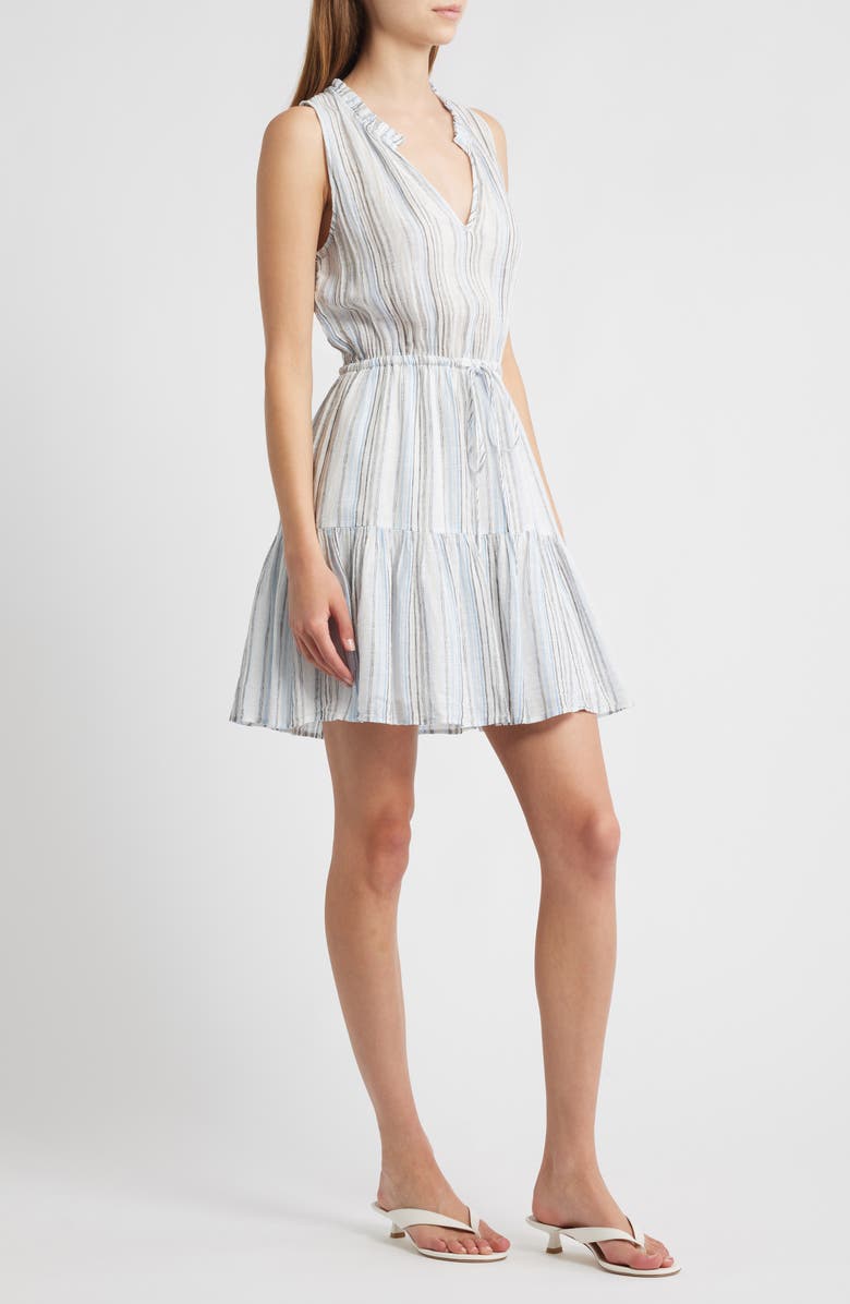 Rails Albany Stripe Tiered Linen Blend Minidress, Alternate, color, Antibes Stripe