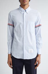 Thom Browne Armband Stripe Cotton Button-Down Shirt