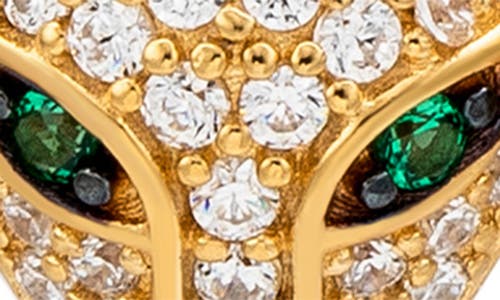 Suzy Levian Pavé Cubic Zirconia Panther Stud Earrings In Gold