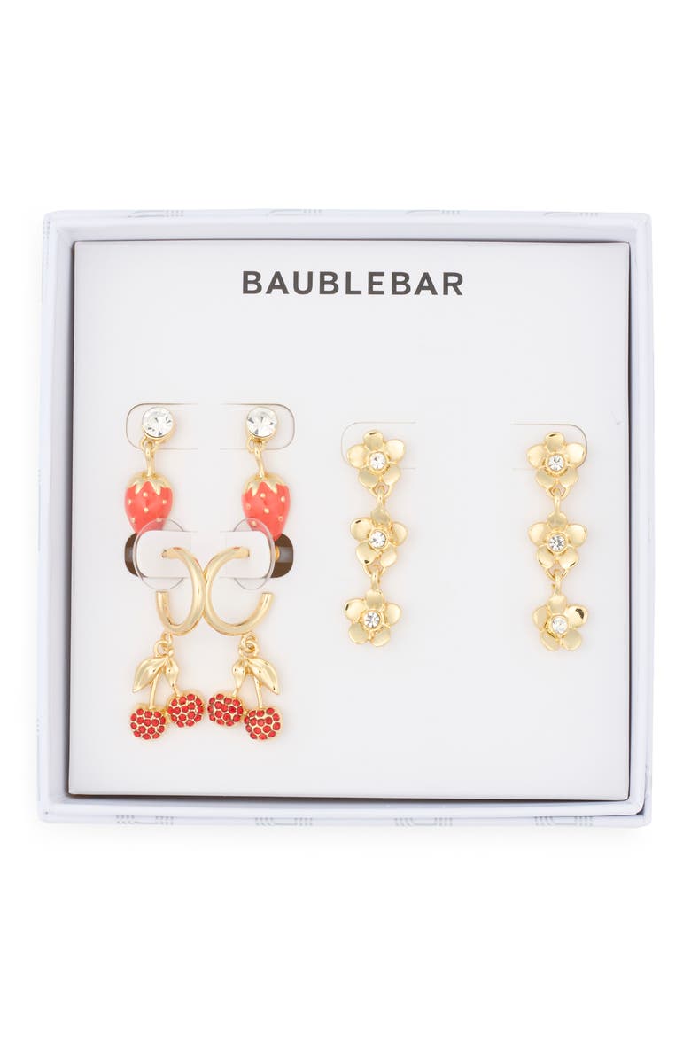Fresh Picks Set of 3 Assorted Earrings, Main, color, RED
