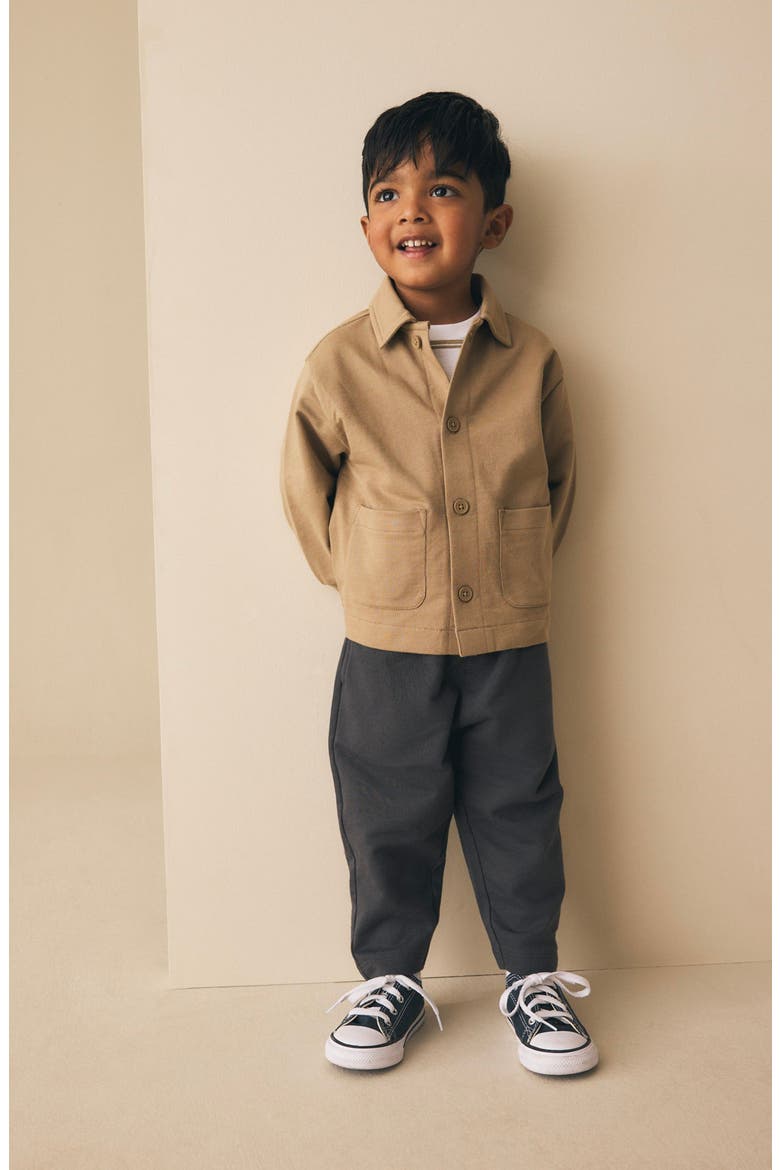 Kids' Jersey Jacket, Stripe T-Shirt & Jogger Set, Alternate, color, TAN