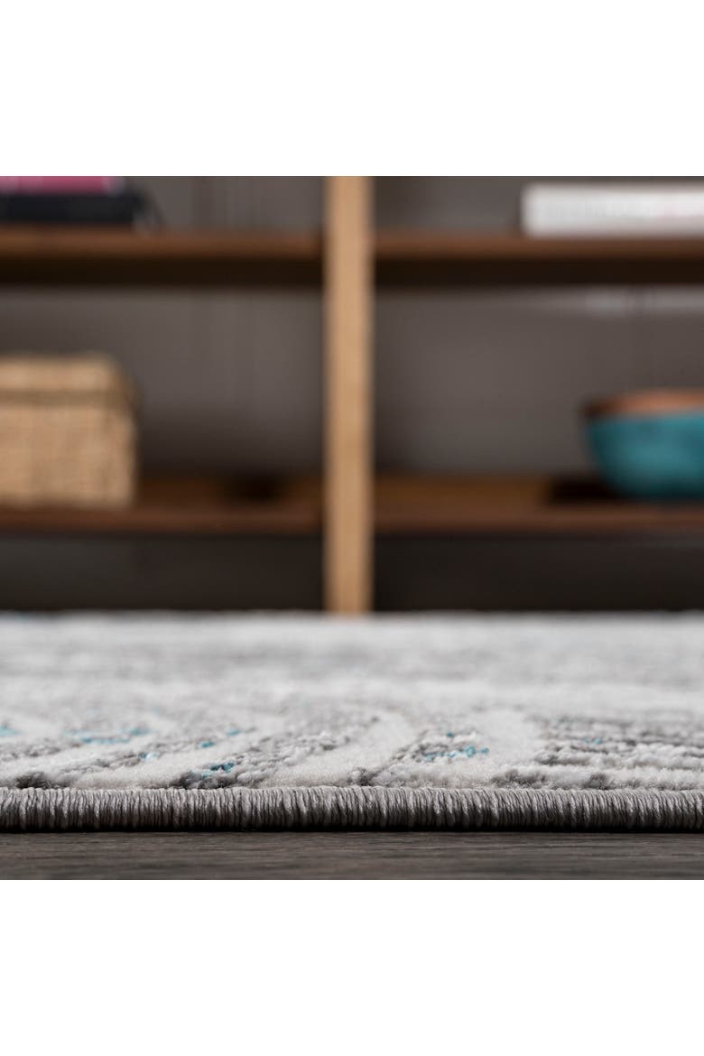 Timeworn Modern Abstract Area Rug, Alternate, color, Gray/Turquoise