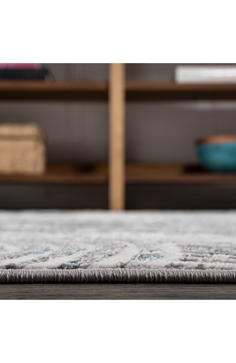 JONATHAN Y Timeworn Modern Abstract Area Rug, Alternate, color, Gray/Turquoise