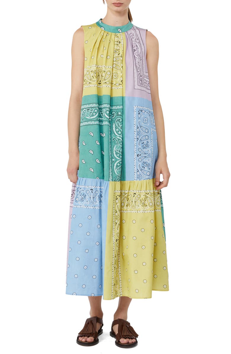 Weekend Max Mara Regno Bandana Print Cotton Dress, Main, color, Multicolour
