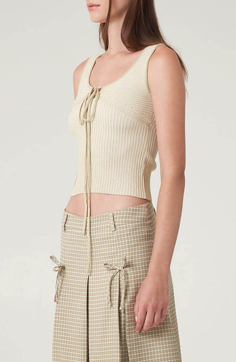 Find Me Now Acacia Tie Neck Crop Tank, Alternate, color, Light Pastel Yellow