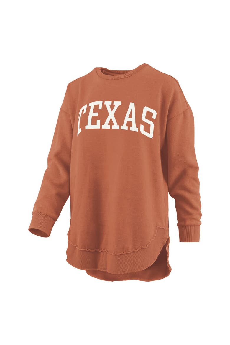 Women's Pressbox  Texas Orange Texas Longhorns Melange Poncho Vintage Fleece Long Sleeve Pullover Sweatshirt, Alternate, color, Burnt Orange