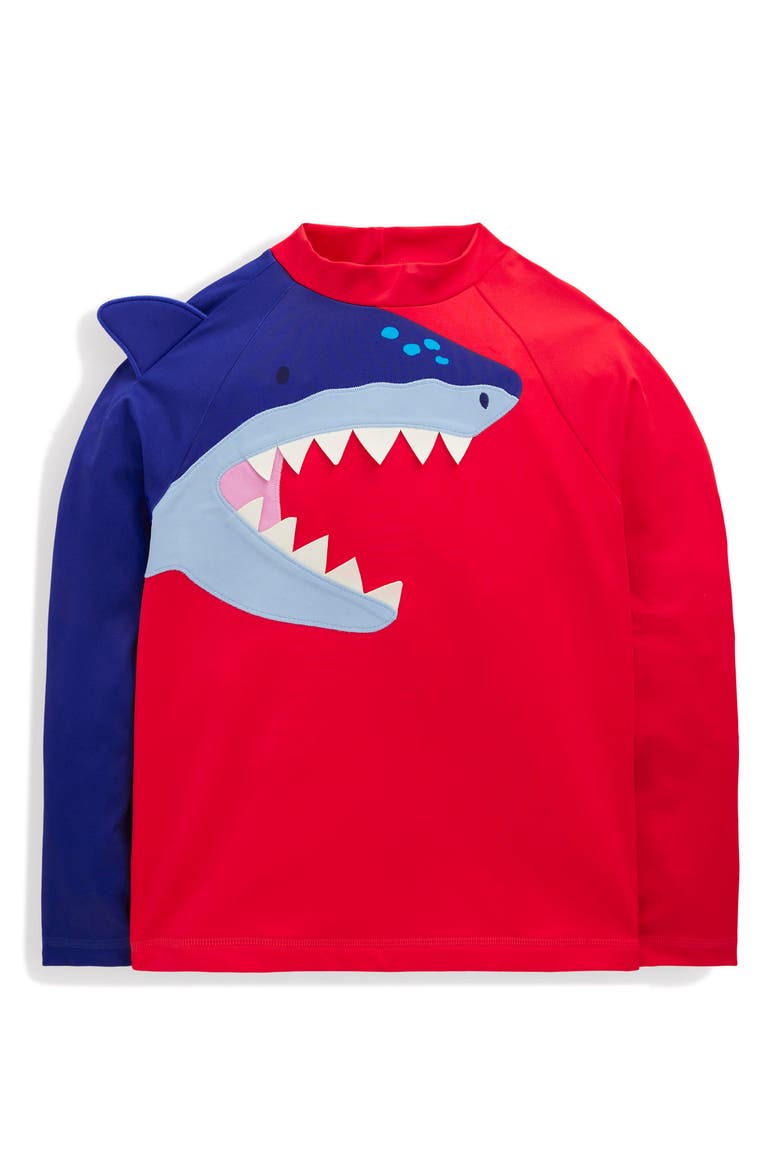 Kids' Appliqué Long Sleeve Rashguard, Main, color, LOGO SHARK