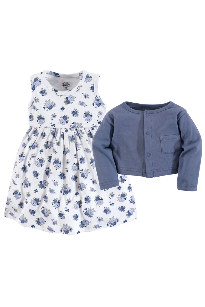 Dress and Cardigan, Alternate, color, Blue Floral