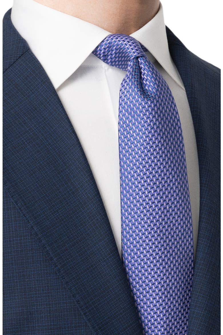 Micro Geometric Woven Silk Tie, Alternate, color, MEDIUM PURPLE