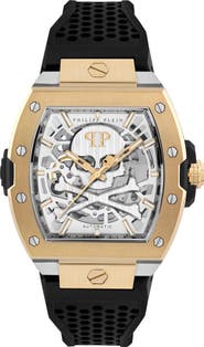 PHILIPP PLEIN The $keleton 2.0 Automatic Silicone Strap Watch, 44mm