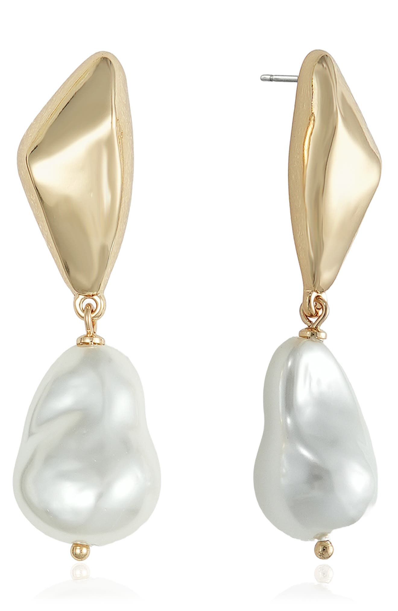 Geo Imitation Pearl Drop Earrings