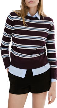 MANGO Stripe Crewneck Sweater